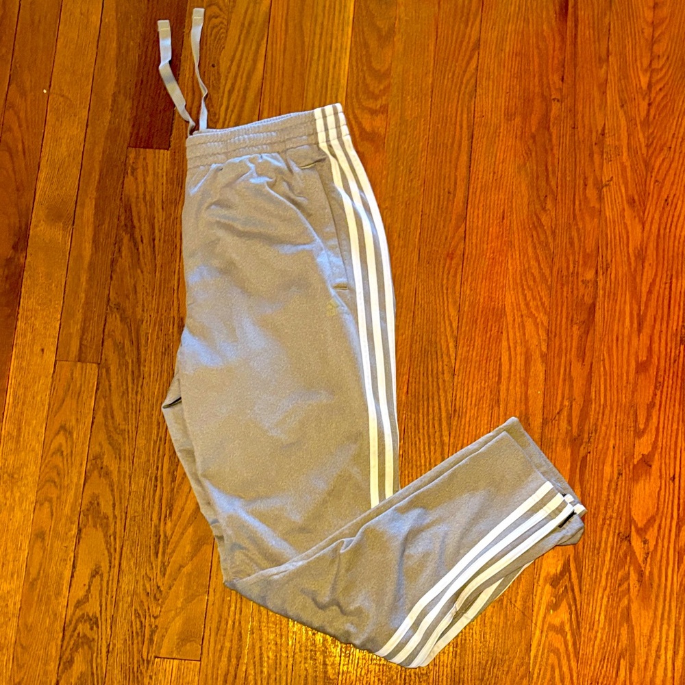 Like new Adidas Gray Joggers with White Accents